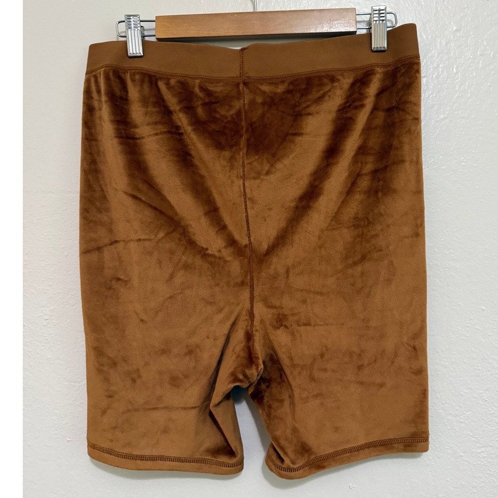SKIMS Women Velour Biker Shorts XL Brown High Waisted Plush Loungewear Sienna - Picture 4 of 10